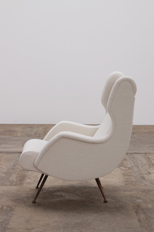 Marco Zanuso Italian Armchair by Marco Zanuso for Arflex upholstered in Boucle,1960