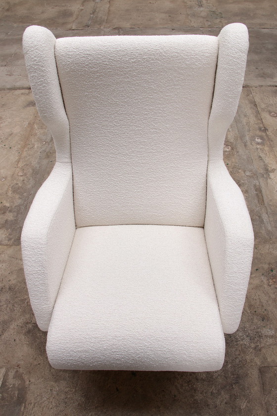 Image 1 of Marco Zanuso Italian Armchair by Marco Zanuso for Arflex upholstered in Boucle,1960