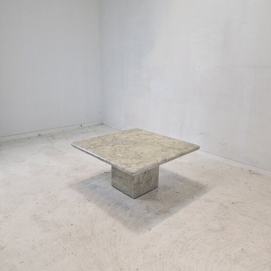 Image 1 of Vintage carrara marble coffee table, Italy 1980