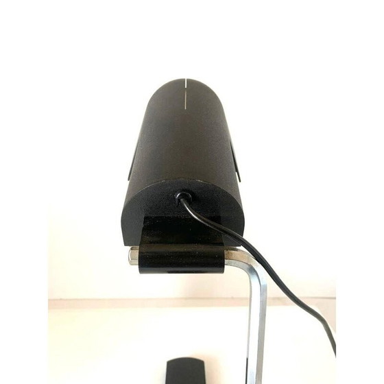 Image 1 of Vintage table lamp in black lacquered metal and chrome steel by Corrado and Luigi Aroldi for Luci, Italy 1970
