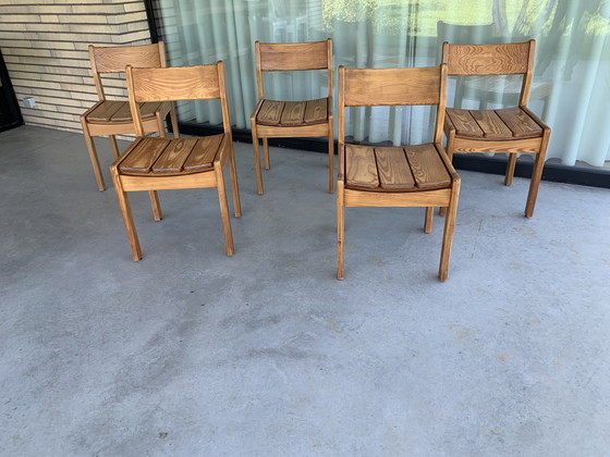 Image 1 of 5 Douglas Pine Dining Chairs