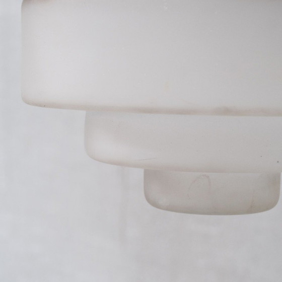 Image 1 of Lampada a sospensione vintage in vetro e rame, Francia anni '30