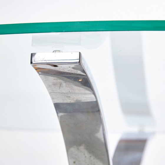 Image 1 of Vintage chrome and glass coffee table, 1970