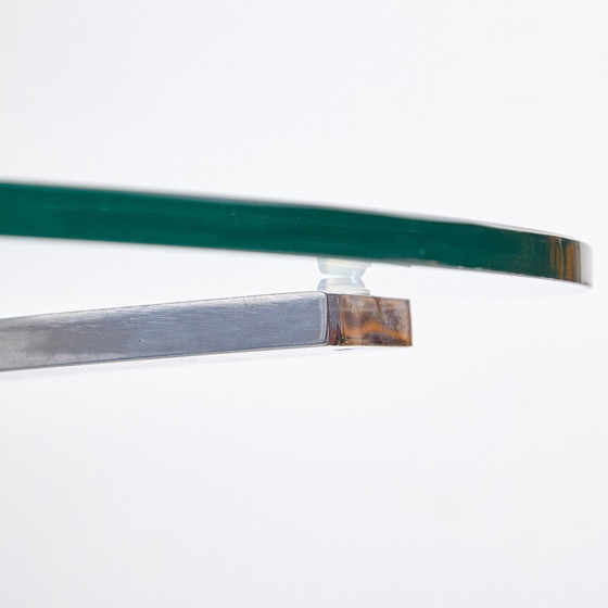 Image 1 of Vintage chrome and glass coffee table, 1970