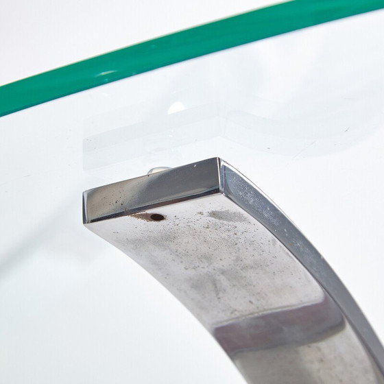 Image 1 of Vintage chrome and glass coffee table, 1970