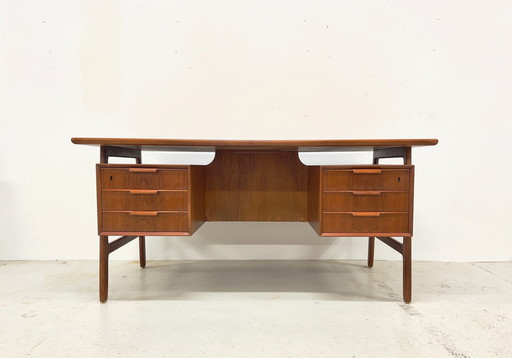 Model 75 Teak Desk By Gunni Omann For Omann Jun Furniture Factory, 1960S