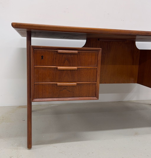 Model 75 Teak Desk By Gunni Omann For Omann Jun Furniture Factory, 1960S