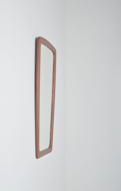 Danish mirror model 957 with rounded edge in teak, 1960s