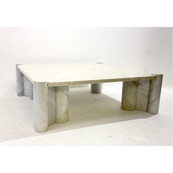 Image 1 of Vintage white Carrara marble Jumbo coffee table by Gae Aulenti for Knoll Inc, 1960s