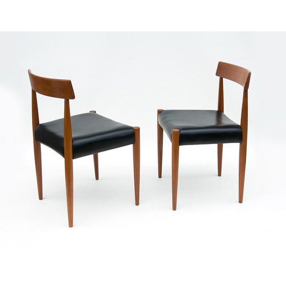 Image 1 of Set of 4 vintage teak chairs by Arne Hovmand-Olsen for Mogens Cold, 1965