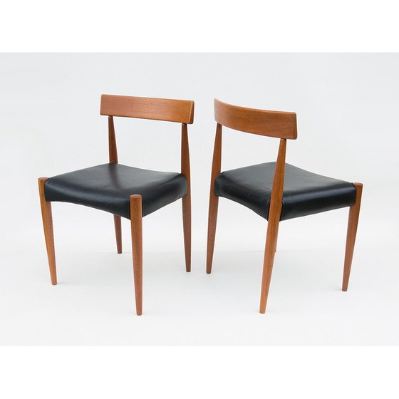 Image 1 of Set of 4 vintage teak chairs by Arne Hovmand-Olsen for Mogens Cold, 1965