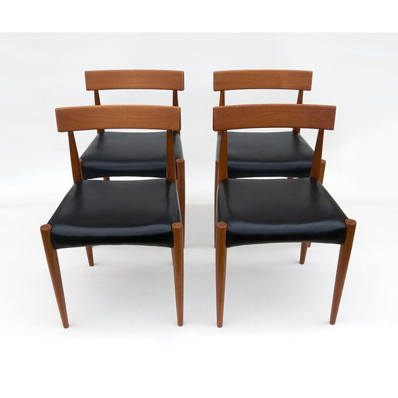 Image 1 of Set of 4 vintage teak chairs by Arne Hovmand-Olsen for Mogens Cold, 1965
