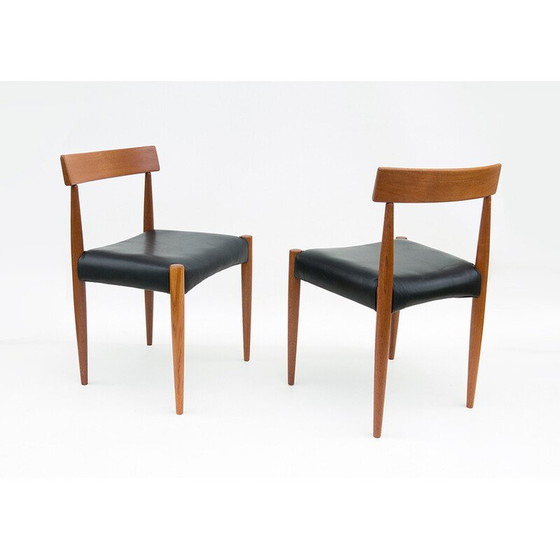 Image 1 of Set of 4 vintage teak chairs by Arne Hovmand-Olsen for Mogens Cold, 1965