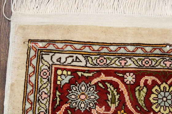 Image 1 of Hereke de seda pura genuina original de 106 x 68 cm en excelente estado