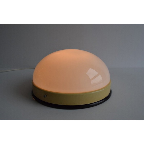 Image 1 of Vintage bakelite and milk glass wall lamp, Czechoslovakia 1950