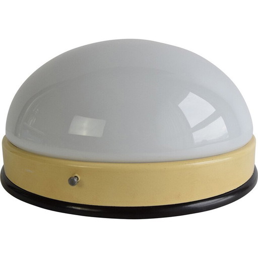 Vintage bakelite and milk glass wall lamp, Czechoslovakia 1950