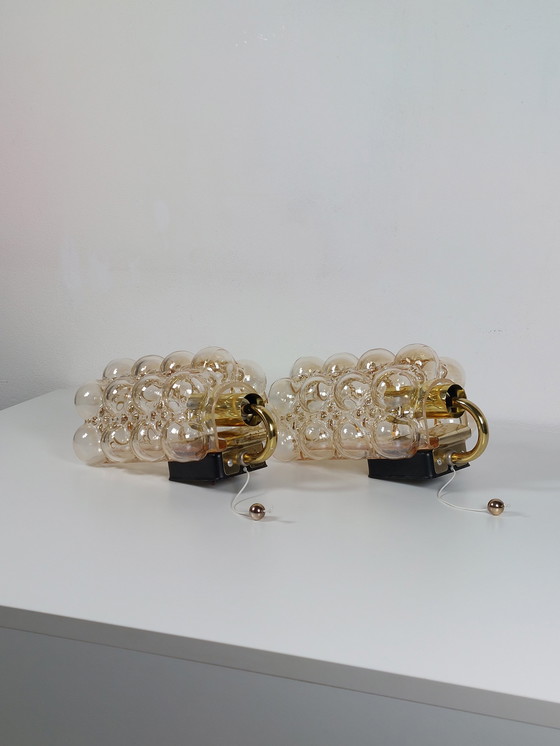 Image 1 of helena tynell glashütte limburg wall lamps bubble glass brass