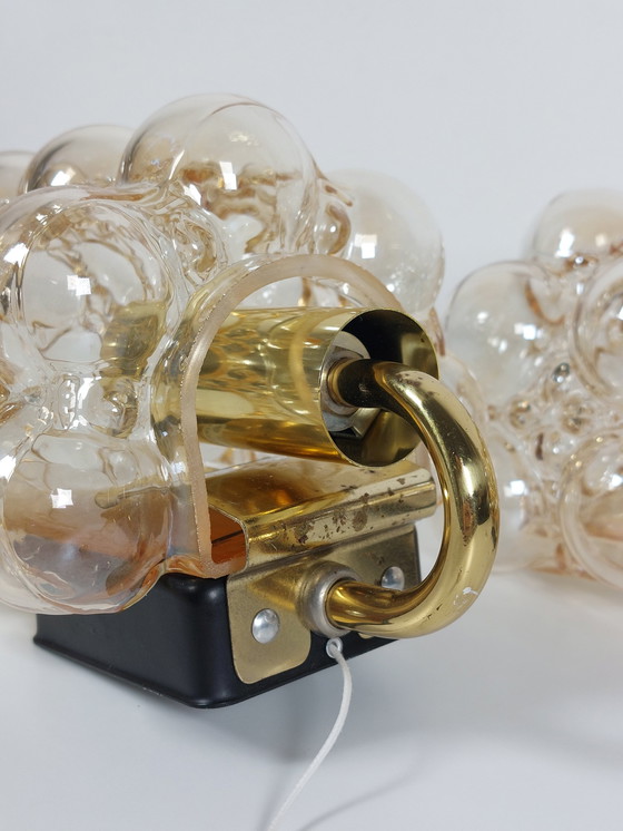 Image 1 of helena tynell glashütte limburg wall lamps bubble glass brass