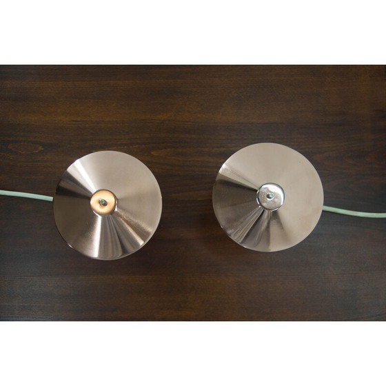 Image 1 of Pair of vintage glass bedside lamps by Lustry Kamenicky Senov, Czechoslovakia 1970