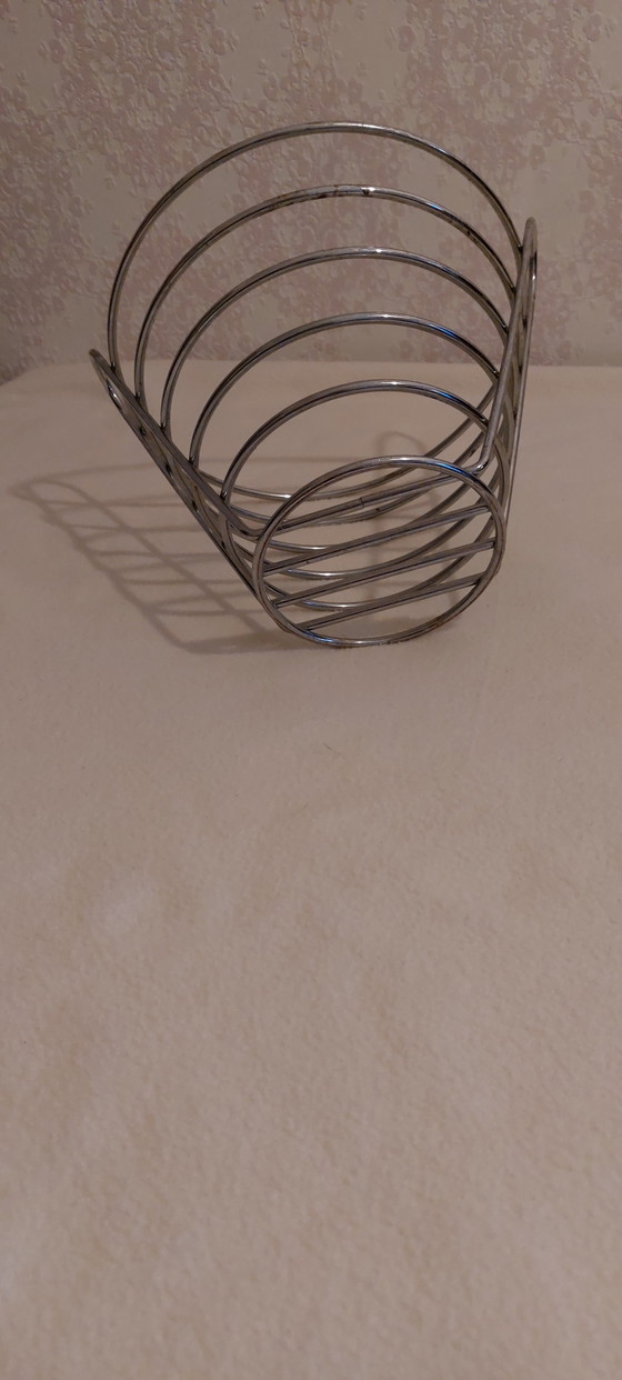 Image 1 of Cestino in filo metallico per la frutta in cromo vintage