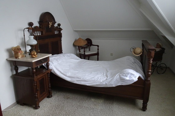 Image 1 of Antique Single Bed 90X190 Cm Incl Spiral Base And Matrasas