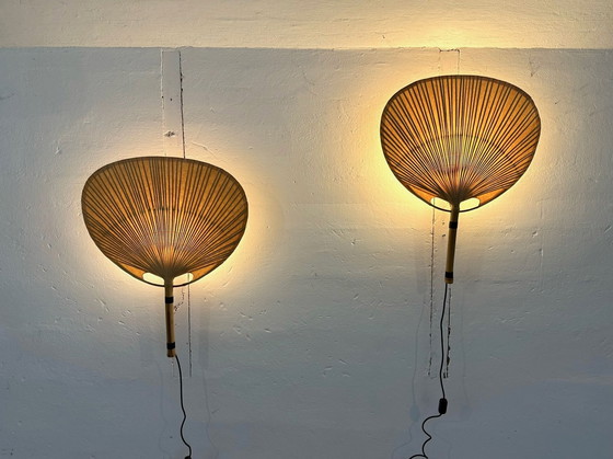 Image 1 of Pair Of Ingo Maurer Uchiwa Iii Wall Lamps For M-Design, 1973