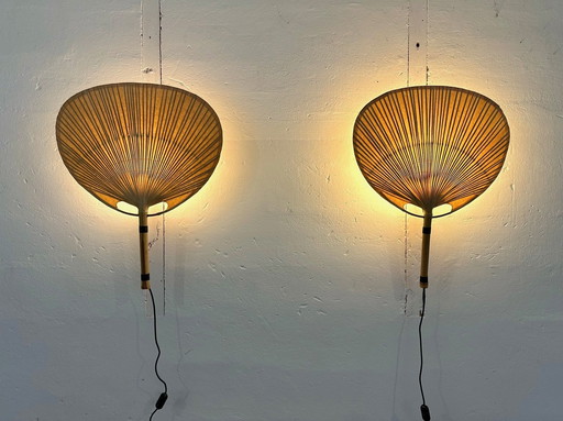 Pair Of Ingo Maurer Uchiwa Iii Wall Lamps For M-Design, 1973