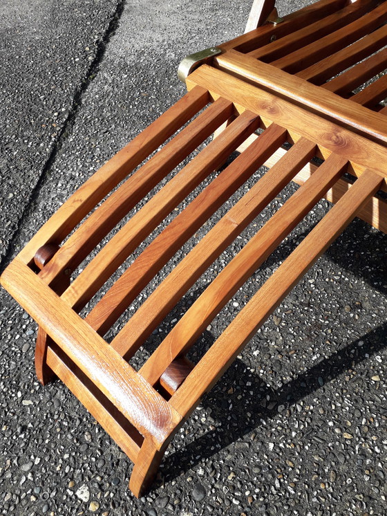 Image 1 of Wooddens Teak deckchair with wheels no. 2