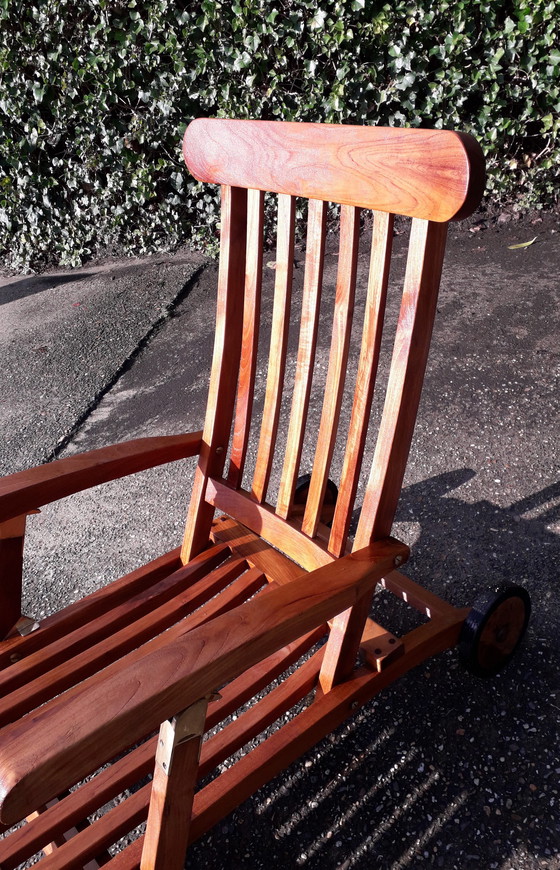 Image 1 of Wooddens Teak deckchair with wheels no. 2