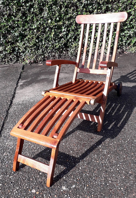 Image 1 of Wooddens Teak deckchair with wheels no. 2