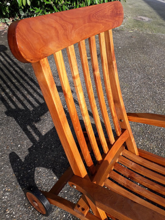 Image 1 of Wooddens Teak deckchair with wheels no. 2