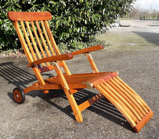 Image 1 of Wooddens Teak deckchair with wheels no. 2