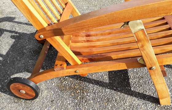 Image 1 of Wooddens Teak deckchair with wheels no. 2