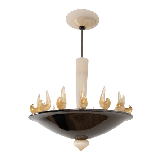 Elio Murano Glass Flame Chandelier by Marco Mencacci