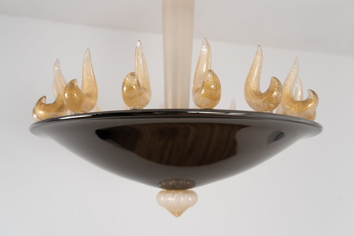 Elio Murano Glass Flame Chandelier by Marco Mencacci