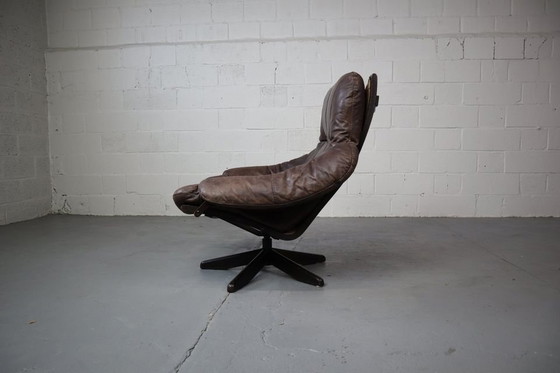 Image 1 of Leather Swivel Lounge Chair By Gerald Easden For Module Furniture, 1960'S