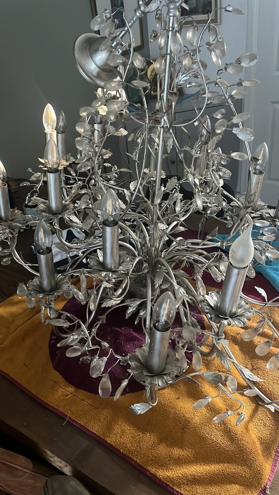 Image 1 of Chandelier Silver Oval 16 Lamps