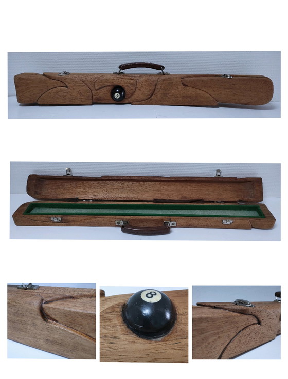 Image 1 of Box Cue Billiard Wooden Storage