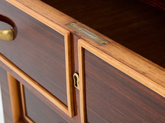 Image 1 of Paolo Buffa Rosewood Sycamore And Brass Chest Of Drawers 1940S