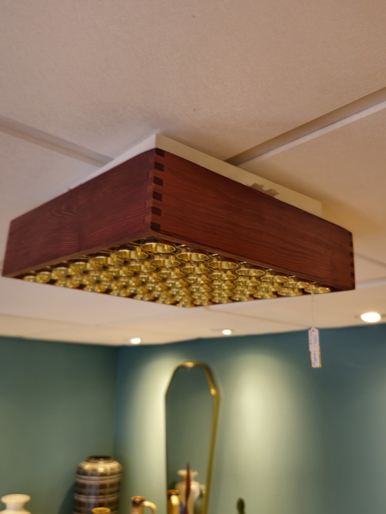 Image 1 of Lampada a sospensione vintage Alda, in buone condizioni vintage, con lievi tracce d&#39;uso. Dimensioni: L 28 x P 28 x A 6,8 cm.