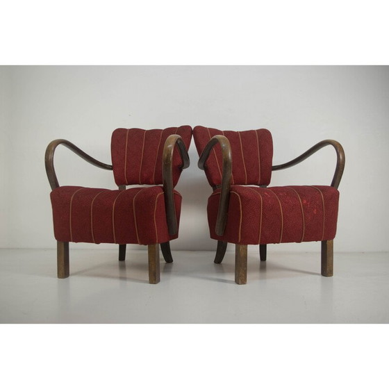 Image 1 of Pair of vintage armchairs model H-237 for Halabala, Czechoslovakia