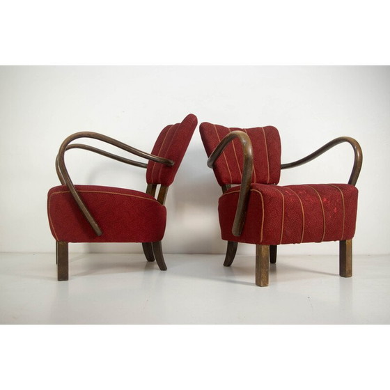 Image 1 of Pair of vintage armchairs model H-237 for Halabala, Czechoslovakia