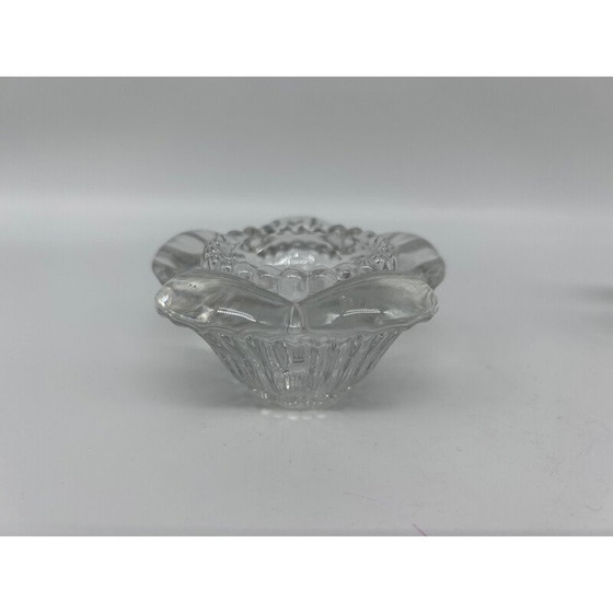 Image 1 of Pair of vintage flower crystal candlesticks by Pierre d'Avesn, 1950