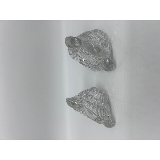 Image 1 of Pair of vintage flower crystal candlesticks by Pierre d'Avesn, 1950