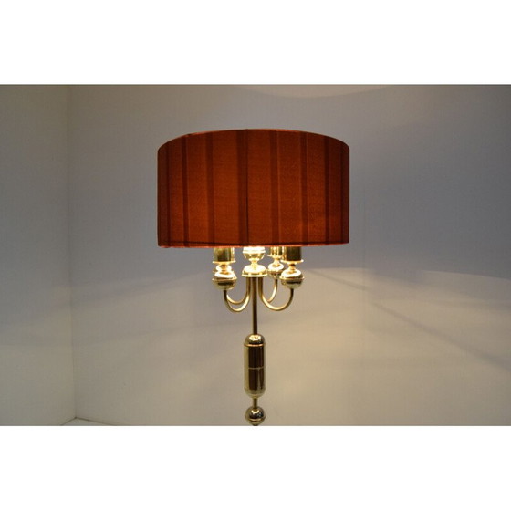 Image 1 of Lampada da terra vintage in tessuto e ottone di Kamenicky Senov, Cecoslovacchia 1960