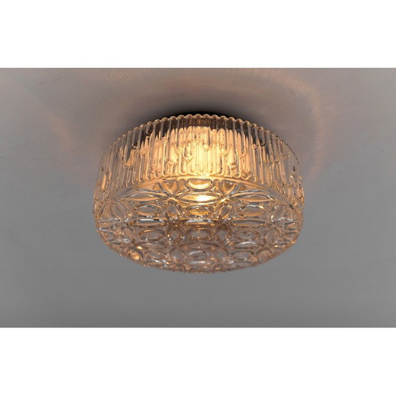 Image 1 of Lampada da soffitto vintage in vetro trasparente rotondo, Germania 1960