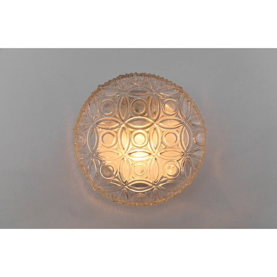 Image 1 of Lampada da soffitto vintage in vetro trasparente rotondo, Germania 1960