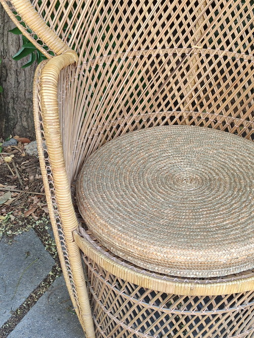 Juego de sala de estar de mimbre