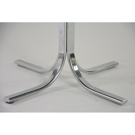 Image 1 of Set of 4 vintage chrome swivel chairs blue