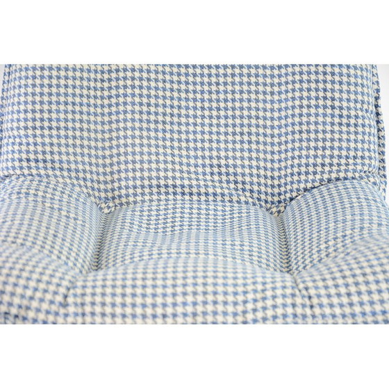 Image 1 of Set of 4 vintage chrome swivel chairs blue